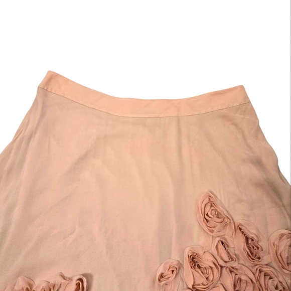Talbots Blush A-Line Silk Skirt with Rosette Details - Picture 4 of 10